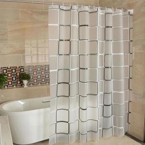욕실 방수커튼 방수 샤워 커튼 PEVA 모던 기하학적 격자 무늬 패턴 농가 홈 장식 반투명 신상