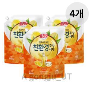 [신세계몰]트리오 발효식초 친환경 주방세제 레몬 리필 2.1L 12p