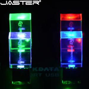 JASTER Pioneer DJ USB 플래시 드라이브 실버 크리스탈 메모리 스틱 다채로운 LED 펜드라이브 실제 용량 U