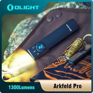 Olight Arkfeld Pro LED 손전등, 충전식 플랫 EDC 1300 루멘