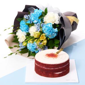 블루카네이션꽃다발+뚜레쥬르 레드벨벳케익