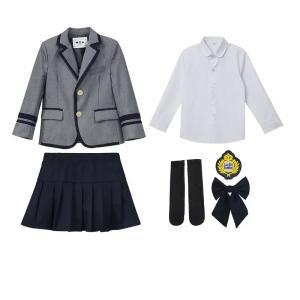 여아여름옷 여아 및 남아용 교복 정장 일본 해군 재킷 플리츠 스커트 어린이 학생 복장 클래스 세트