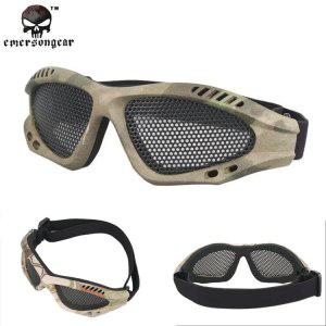 야외 안전 고글 전술 Airsoft 철강 메쉬 눈 보호 안경 사냥 슈팅
