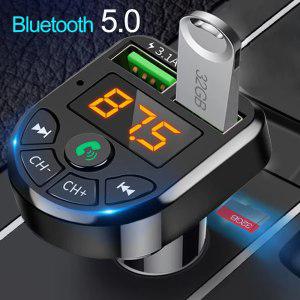 블루투스 5.0 MP3 플레이어, 무선 오디오 리시버, 듀얼 USB 3.1A 고속 충전기, 자동차 전자 제품