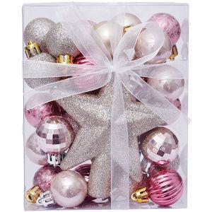 크리스마스 트리 장식볼 세트 오너먼트 8종 핑크 소품 트리볼 장식품 인형 용품 성탄용품