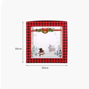 인테리어 크리스마스 투명 풍선 상자 30cm 장식 붉은 격자 무늬 벽난로 배경 부스 용품 4 피스