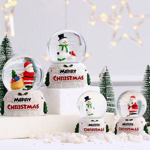 크리스마스 오르골 선물 워터볼 무드등 음악 회전 우드 선물용 인테리어소품 LED 어린이 스노우볼