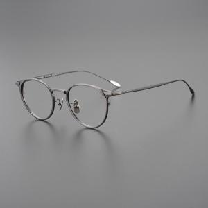 일본식 수제 초경량 티타늄 안경테 둥근 얇은 빈티지 안경 프레임