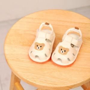 [보리보리/헤이큐티]신생아 아기 삑삑이 곰돌이 여름 신발 보행기 걸음마 샌들 ( 115-135)