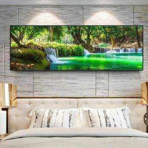 현대 풍경 폭포 녹색 나무 숲 캔버스 페인팅 포스터 및 인쇄 벽 그림 거실 홈 장식 프레임 없음