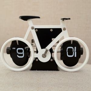 (정품)자전거 플립 탁상시계(화이트)