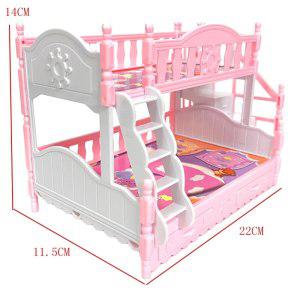 애착인형 여아용 놀이 집 유럽 가구 공주 더블 침대 계단 장난감 바비 인형 액세서리 DZ 1 세트