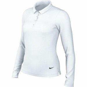 [타이틀리스트]나이키골프 여성용 긴팔 티셔츠 PK카라티 기능성 골프웨어 화이트 DH2316
