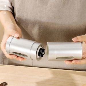 원두 커피포트 그라인더 업소용 핸드 미니 실버 스테인리스 스틸 수동 수제 도구 크로커스 콩 버 밀 카페