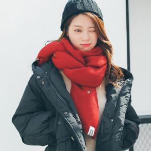 [OFM60Q95]파인 니트 목도리 레드 여성 겨울 머플러