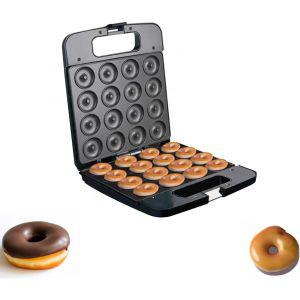 미니 도넛 메이커 1400w 머신 캔 16개 양면 가열 논스틱 팬 가족 모임에 적합 커플 디저트 만들기 가게블랙