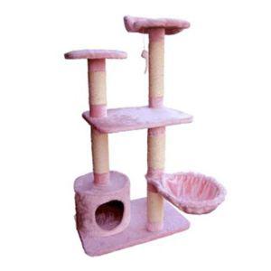 [제이큐]고양이 멀티 준대형 캣타워 캣하우스 놀이터 5단 핑크