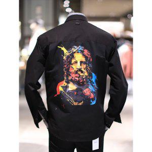 갤러리아 BON 블랙 테세우스 백 3D 아트웍 오버핏 셔츠형 재킷 BN1SBA412