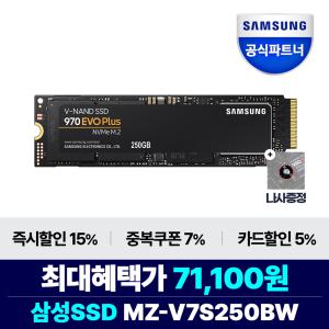 [행사가71,100원][나사제공]삼성전자 공식인증 SSD 970 EVO Plus M.2 250GB MZ-V7S250BW (정품)