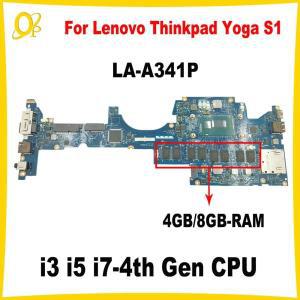 레노버 씽크패드 요가 S1 노트북 마더보드, ZIPS1 LA-A341P 메인보드, i3 i5 i7-4th 세대 CPU, 8GB RAM DDR