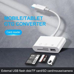 다기능 C타입 어댑터 TF SD 메모리 카드 리더 OTG 어댑터 아이패드 프로 화웨이 맥북 마이크로 USB C타입