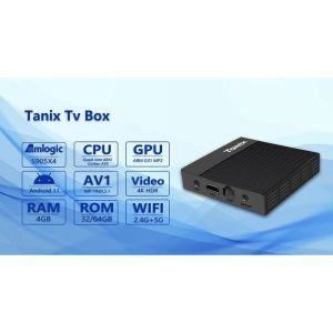 셋탑박스 Tanix-X4 Amlogic S905X4 TV 박스, 안드로이드 11.0 4GB 32GB 와이파이 지원 AV1 4K 구글 보이스