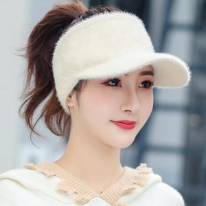 여성 여자 겨울 골프 썬캡 귀마개 모자 니트 방한 캡 털모자 3color