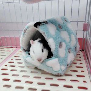 편안한 따뜻한 기니피그 침대 하우스 햄스터 케이지 부드러운 원단 봉제 작은 동물 은신처 수면 둥지 애완