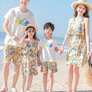 가족 바캉스룩 패밀리룩 부모 자녀 모녀 의상 해변 휴가복 드레스
