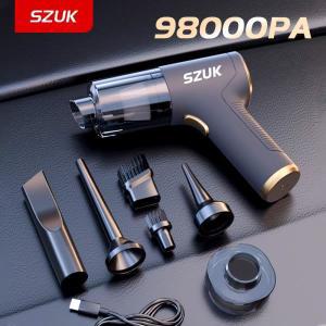 SZUK 98000PA 차량용 진공 청소기, 강력한 흡입 기계, 소형 무선 휴대용 가전 제품