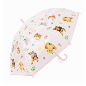 강아지 투명 어린이 우산 유아 자동 키즈 장우산 55cm