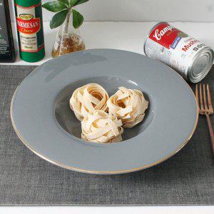 원형 스파게티 접시 도자기 볼접시 양식 그릇 식기 (착불)