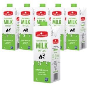  믈레코비타  믈레코비타 밀크시크릿 1.5%  저지방멸균우유 1L 6팩
