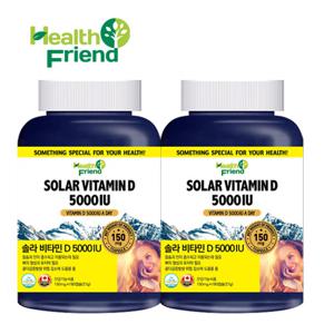 헬스프랜드 솔라 비타민D 5000IU 12개월분 150mg x 180캡슐 x 2병 캐나다직수입 흡수율 좋은 비타민D3 형태