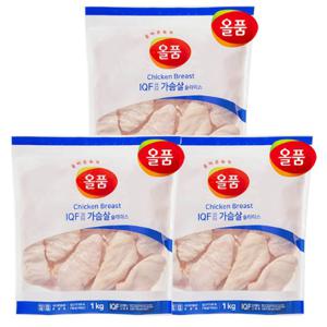  올품  올품 IQF 냉동 닭가슴살 슬라이스 1kg x 3봉