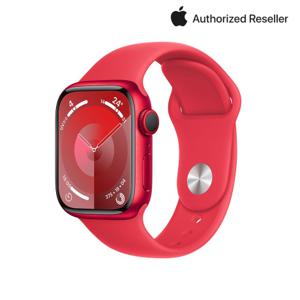  애플   공식인증점  애플워치 9 41mm GPS (PRODUCT)RED 알루미늄 케이스 스포츠밴드 - S/M (MRXG3KH/A)