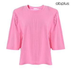  Ab.plus   BEST  정상가   57 900원 / 코튼 라운드넥 셔링 반팔 티셔츠