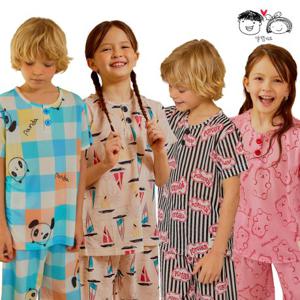  알럽키즈  주니어 아동 초등 키즈 어린이 5부 잠옷 실내복 패밀리룩 사은품 특가전 