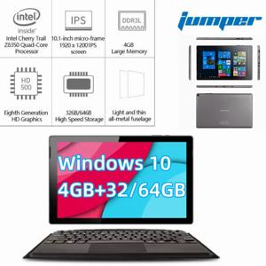 정품 점퍼 EZpad 7 태블릿, 윈도우 10, 4GB DDR3 RAM, 64GB ROM, 키보드 포함, 쿼드 코어, 블루투스, 와이파이, 마이크로 HDMI, 10.1 인치