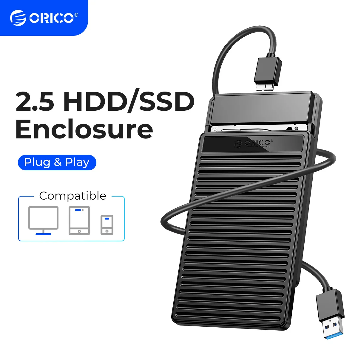 오리코 2.5인치 USB3.0 HDD 케이스 SATA-USB3.0 USB3.1 5Gbps 속도 하드 드라이브 인클로저 SSD HDD 개 노트북 외장 HDD 케이스
