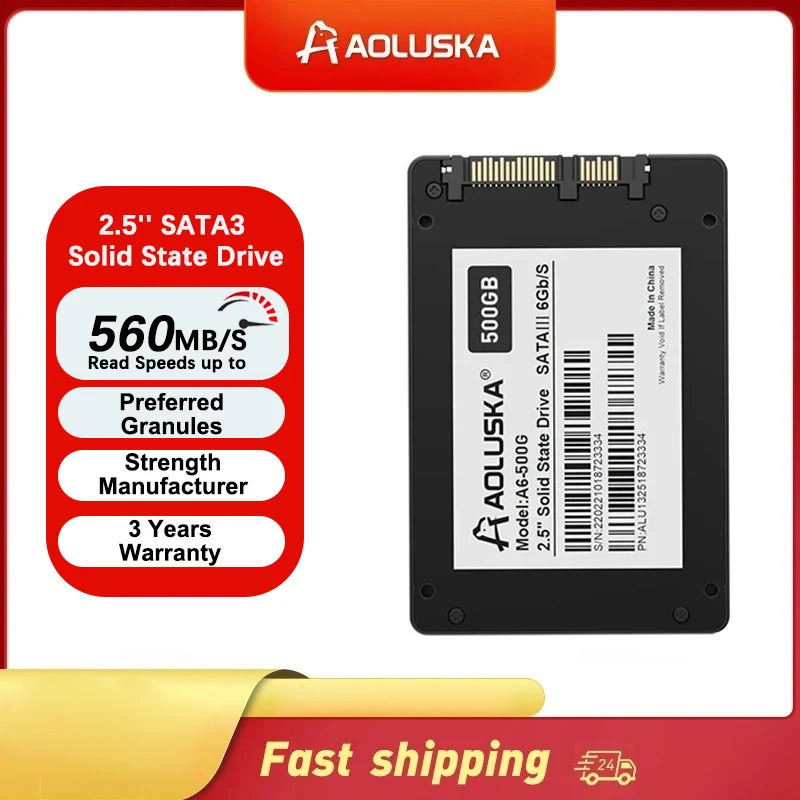 AOLUSKA 2.5 인치 SATA 3 SSD 1TB 256GB 솔리드 스테이트 드라이브, 512GB 2TB 120GB 128GB 240GB HDD 480GB 500GB 하드 디스크, PC 노트북 데스크탑용