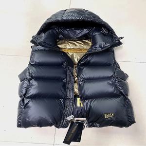 2023 여성용 블랙 캐주얼 후드 화이트 덕다운 짧은 조끼, 두껍고 따뜻한 민소매 루즈 푸퍼 재킷, 겨울 신상