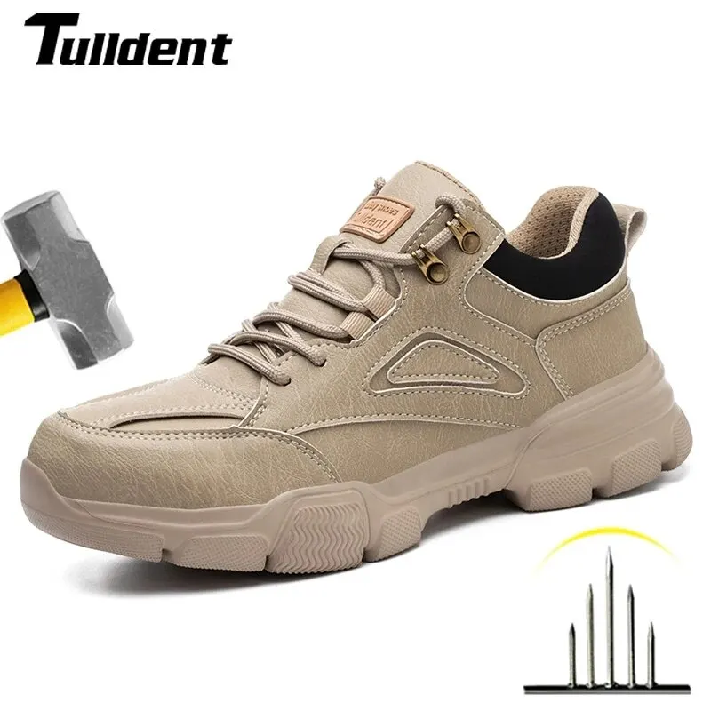 고품질 안전화 남성 와이어 로터리 작업 운동화 튼튼 신발 찌그러짐 방지 작업화