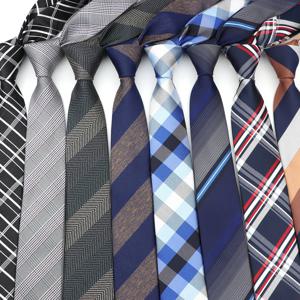 6cm 캐주얼 넥타이 스키니 넥타이 패션 폴리 에스터 격자 무늬 스트립 넥타이 비즈니스 슬림 셔츠 액세서리 선물 Cravate NO.31-61