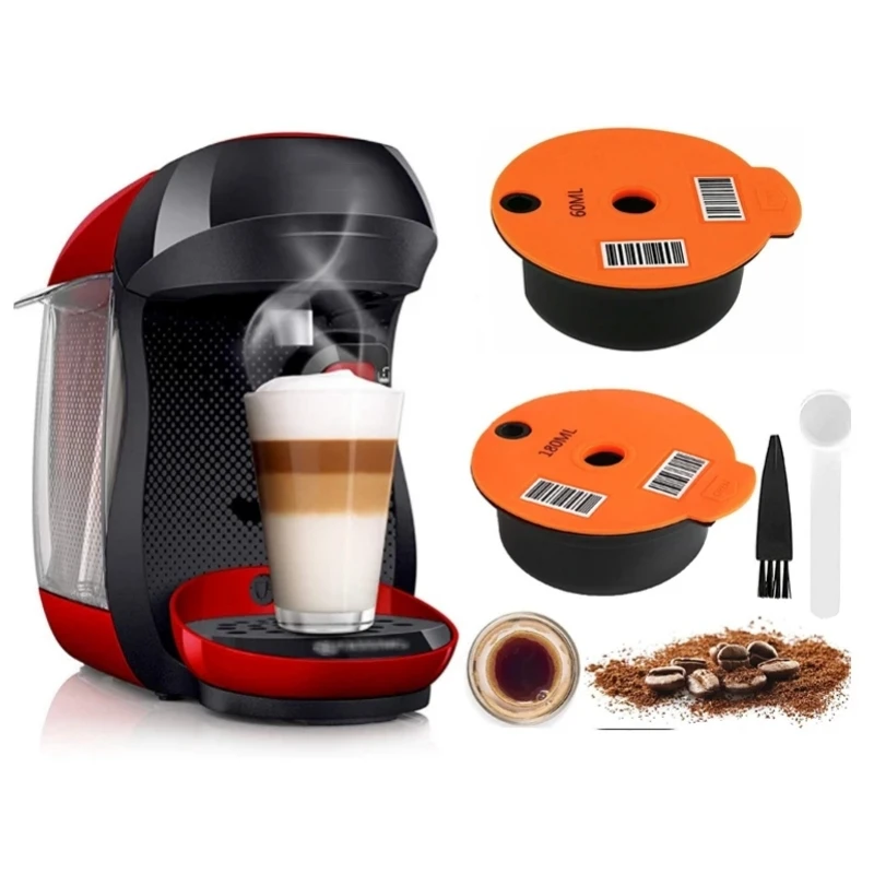 Tassimo 커피 머신용 재사용 가능한 커피 캡슐 포드, 리필 가능한 필터 메이커 포드, 60ml, 180ml