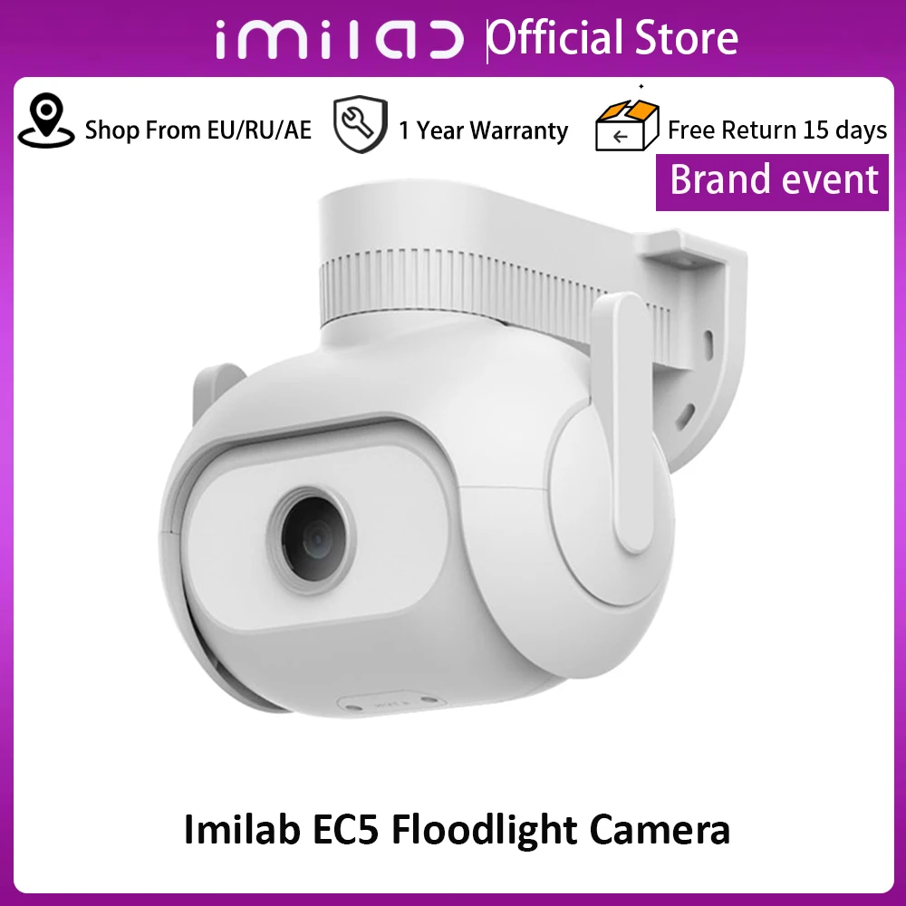 IMILAB- EC5 Wifi 스마트 보안 시스템 키트, 야외 비디오 감시, IP 무선 Mihome 앱, 투광 조명 카메라, 2K