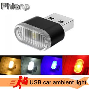 자동차 미니 USB LED 무드등, 범용 Pc 휴대용 플러그 앤 플레이, 자동차 인테리어 네온 장식 램프 비상 조명, 1 개