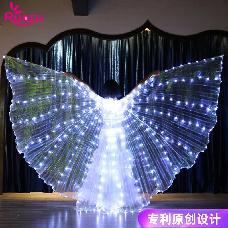 Ruoru Alas Angle LED 날개, 성인 및 어린이 코스튬 케이프 서커스 LED 조명, 빛나는 의상, 파티 쇼, 이시스 날개 댄스웨어