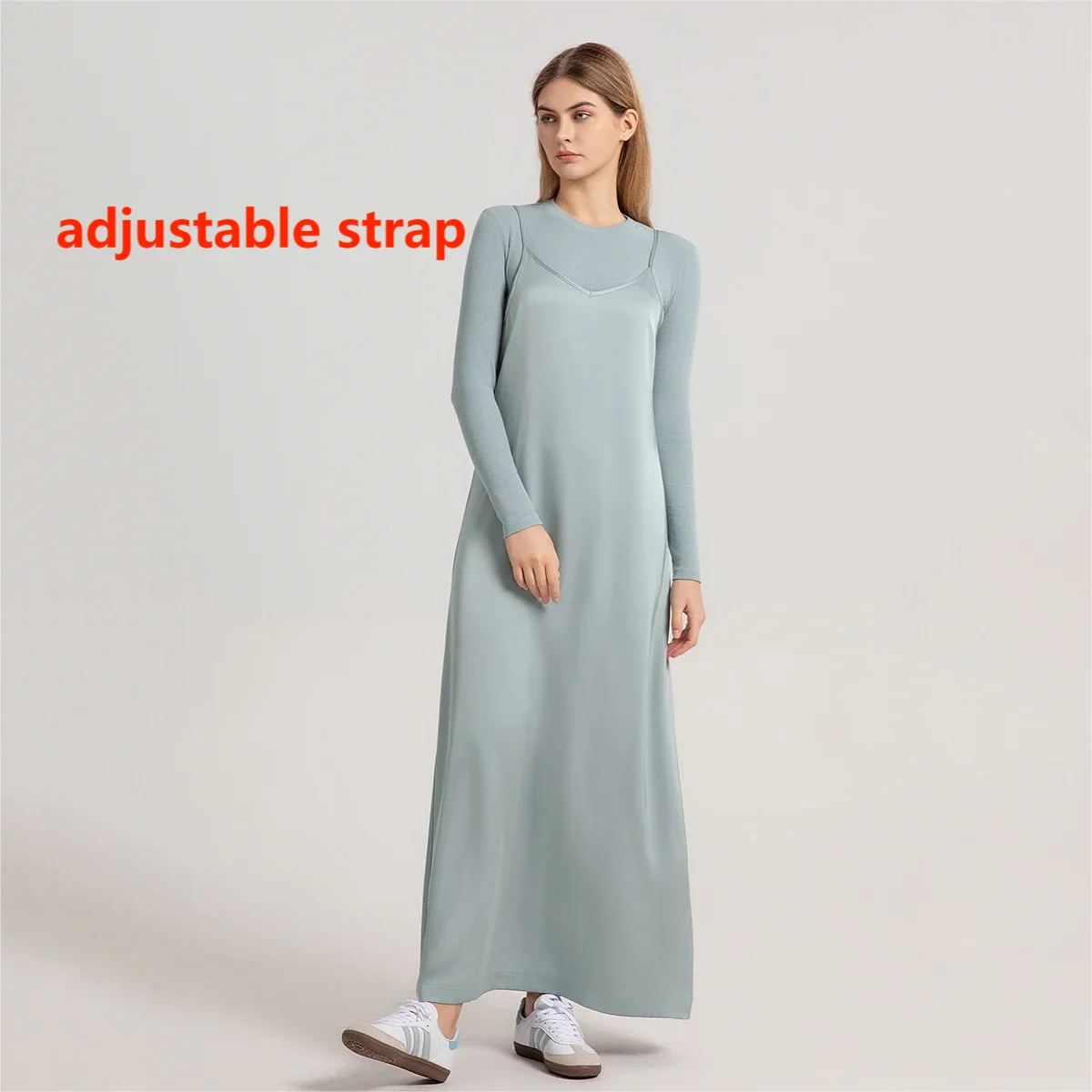 새틴 스트랩 원피스 캐주얼 블라우스, 용수철 및 여름 드레스, AP 2024 새로운 스타일