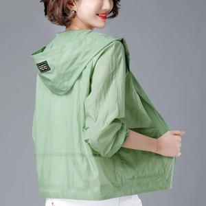 카사코 여성 단색 재킷, 2023 올 매치 재킷, 후드 얇은 자외선 차단 코트, 한국 패션, 봄 신상, 여름